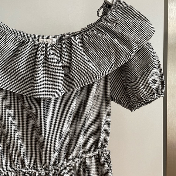 Love Shack Fancy Gingham Ruffle Puff Sleeve Dress - Picture 2 of 6